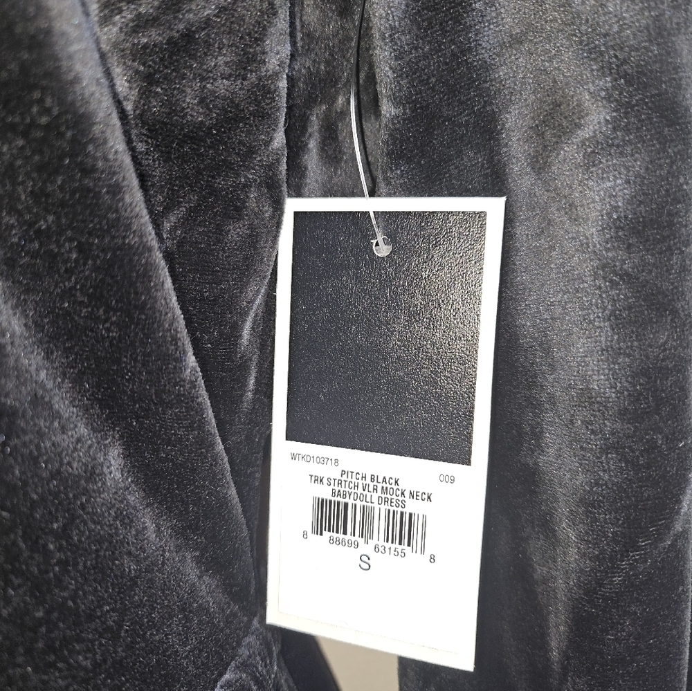 NWT Juicy Couture Babydoll Dress Open Back Velour Black Small - Picture 4 of 8